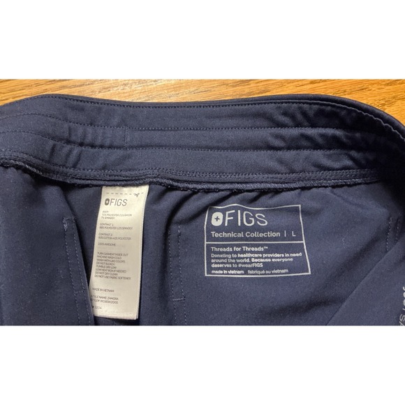 FIGS Zamora Jogger Scrub Pants Navy Blue FIONx Yoga Waistband women's large - Picture 9 of 9